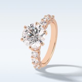Moissanite Bridal Set – 3.0 CT Round Cut Engagement Ring with Matching Band