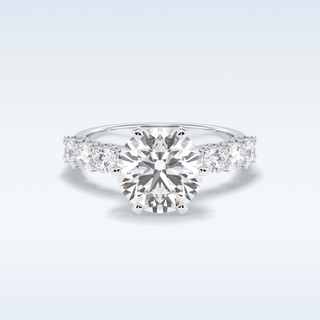 Moissanite Bridal Set – 3.0 CT Round Cut Engagement Ring with Matching Band
