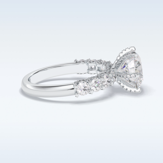 Moissanite Bridal Set – 3.0 CT Round Cut Engagement Ring with Matching Band