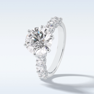 Moissanite Bridal Set – 3.0 CT Round Cut Engagement Ring with Matching Band