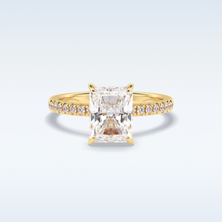 2.5 CT Pave Engagement Ring Featuring Radiant Moissanite