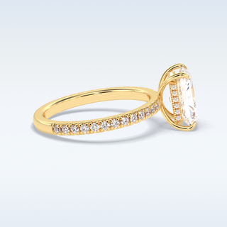 2.5 CT Pave Engagement Ring Featuring Radiant Moissanite