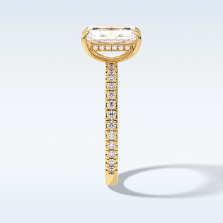 2.5 CT Pave Engagement Ring Featuring Radiant Moissanite
