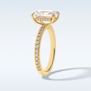 2.5 CT Pave Engagement Ring Featuring Radiant Moissanite