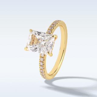 2.5 CT Pave Engagement Ring Featuring Radiant Moissanite