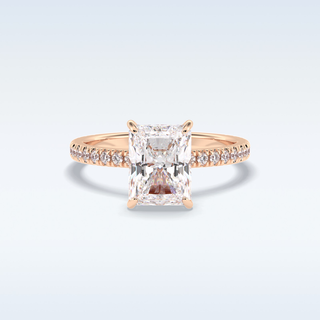 2.5 CT Pave Engagement Ring Featuring Radiant Moissanite