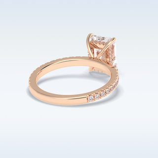 2.5 CT Pave Engagement Ring Featuring Radiant Moissanite