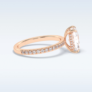 2.5 CT Pave Engagement Ring Featuring Radiant Moissanite