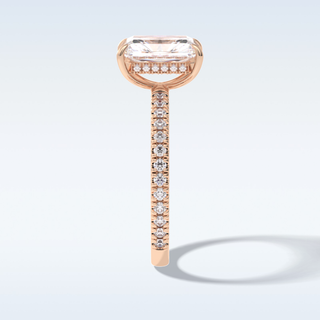 2.5 CT Pave Engagement Ring Featuring Radiant Moissanite