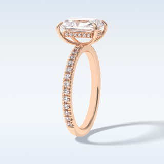 2.5 CT Pave Engagement Ring Featuring Radiant Moissanite