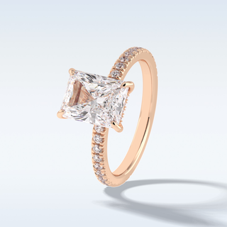 2.5 CT Pave Engagement Ring Featuring Radiant Moissanite