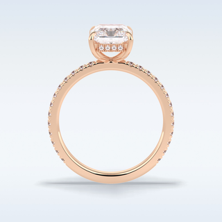 2.5 CT Pave Engagement Ring Featuring Radiant Moissanite
