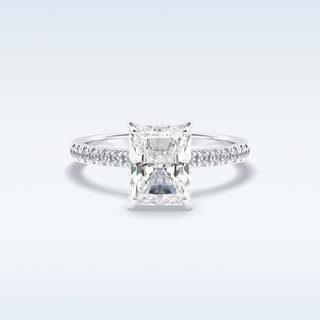 2.5 CT Pave Engagement Ring Featuring Radiant Moissanite
