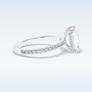 2.5 CT Pave Engagement Ring Featuring Radiant Moissanite