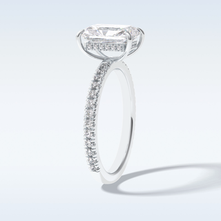 2.5 CT Pave Engagement Ring Featuring Radiant Moissanite