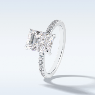 2.5 CT Pave Engagement Ring Featuring Radiant Moissanite