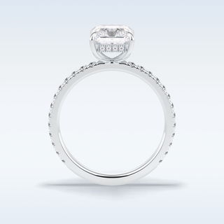 2.5 CT Pave Engagement Ring Featuring Radiant Moissanite