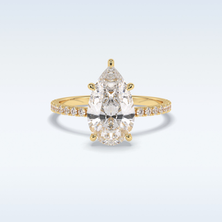 2.5 CT Pave Engagement Ring Featuring Pear Moissanite