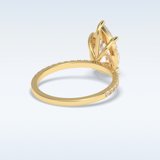 2.5 CT Pave Engagement Ring Featuring Pear Moissanite