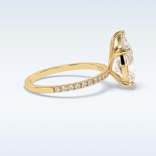 2.5 CT Pave Engagement Ring Featuring Pear Moissanite