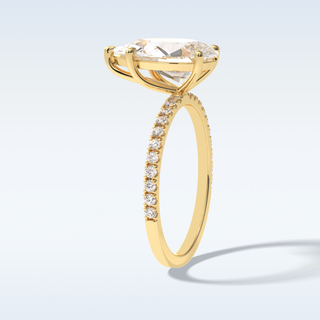 2.5 CT Pave Engagement Ring Featuring Pear Moissanite