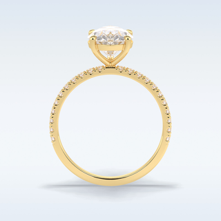 2.5 CT Pave Engagement Ring Featuring Pear Moissanite