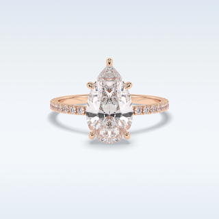 2.5 CT Pave Engagement Ring Featuring Pear Moissanite