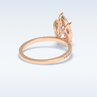 2.5 CT Pave Engagement Ring Featuring Pear Moissanite