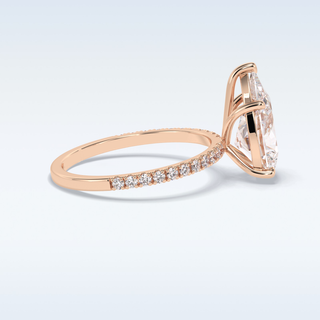 2.5 CT Pave Engagement Ring Featuring Pear Moissanite