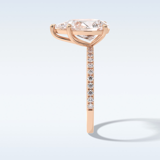 2.5 CT Pave Engagement Ring Featuring Pear Moissanite