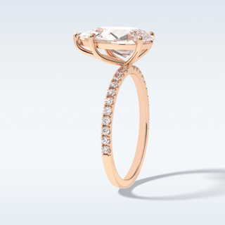 2.5 CT Pave Engagement Ring Featuring Pear Moissanite