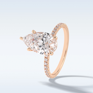 2.5 CT Pave Engagement Ring Featuring Pear Moissanite