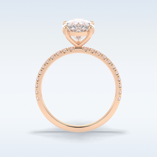 2.5 CT Pave Engagement Ring Featuring Pear Moissanite