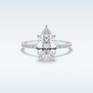 2.5 CT Pave Engagement Ring Featuring Pear Moissanite
