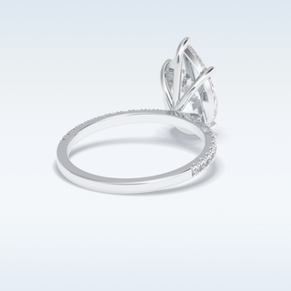 2.5 CT Pave Engagement Ring Featuring Pear Moissanite