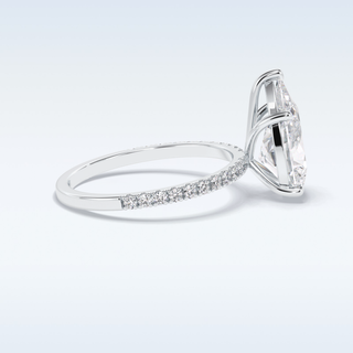 2.5 CT Pave Engagement Ring Featuring Pear Moissanite