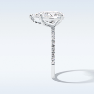 2.5 CT Pave Engagement Ring Featuring Pear Moissanite