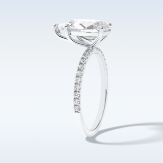 2.5 CT Pave Engagement Ring Featuring Pear Moissanite