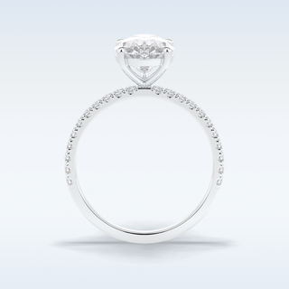 2.5 CT Pave Engagement Ring Featuring Pear Moissanite
