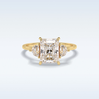 Elegant 2.5 CT Three Stones Engagement Ring Featuring Radiant Moissanite