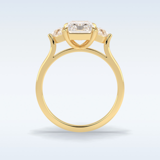 Elegant 2.5 CT Three Stones Engagement Ring Featuring Radiant Moissanite