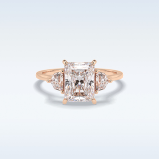 Elegant 2.5 CT Three Stones Engagement Ring Featuring Radiant Moissanite