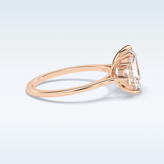 Elegant 2.5 CT Three Stones Engagement Ring Featuring Radiant Moissanite