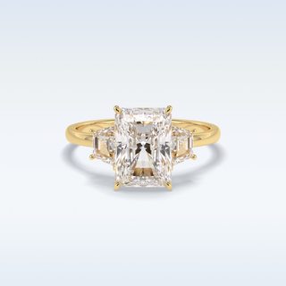Elegant 3.0 CT Three Stones Engagement Ring Featuring Radiant Moissanite