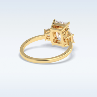 Elegant 3.0 CT Three Stones Engagement Ring Featuring Radiant Moissanite