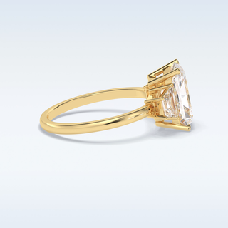 Elegant 3.0 CT Three Stones Engagement Ring Featuring Radiant Moissanite