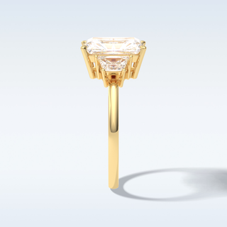 Elegant 3.0 CT Three Stones Engagement Ring Featuring Radiant Moissanite