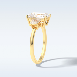 Elegant 3.0 CT Three Stones Engagement Ring Featuring Radiant Moissanite