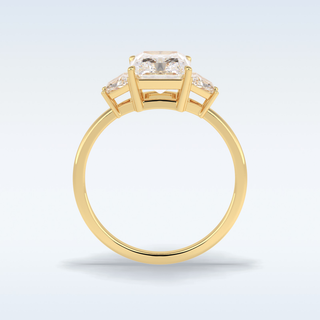 Elegant 3.0 CT Three Stones Engagement Ring Featuring Radiant Moissanite