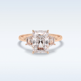 Elegant 3.0 CT Three Stones Engagement Ring Featuring Radiant Moissanite